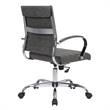 Pemberly Row Modern Adjustable Leather Office Chair in Charcoal