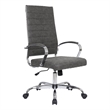 Pemberly Row High-Back Mid-Century Modern Leather Office Chair in Charcoal