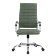 Pemberly Row High-Back Mid-Century Modern Leather Office Chair in Green