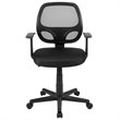 Pemberly Row Mid Back Mesh Back Office Swivel Chair in Black