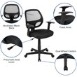 Pemberly Row Mid Back Mesh Back Office Swivel Chair in Black