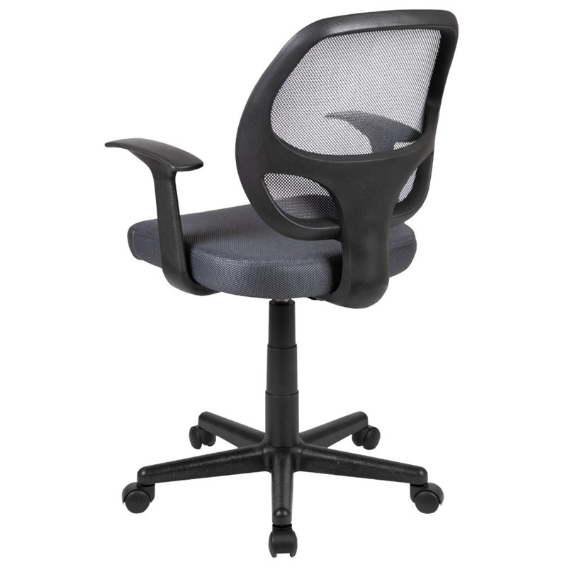 Pemberly Row Contemporary Mid Back Mesh Back Office Swivel Chair in Gray