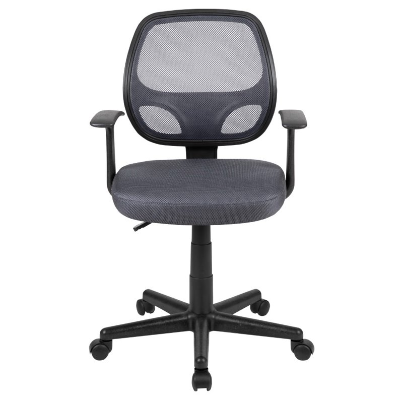 Pemberly Row Contemporary Mid Back Mesh Back Office Swivel Chair in Gray