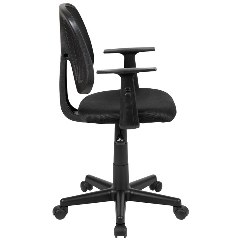 Pemberly Row Contemporary Pivot Mesh Back Office Swivel Chair in Black