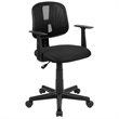 Pemberly Row Contemporary Pivot Mesh Back Office Swivel Chair in Black