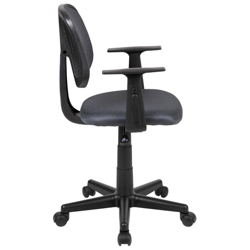 Pemberly Row Contemporary Pivot Mesh Back Office Swivel Chair in Gray