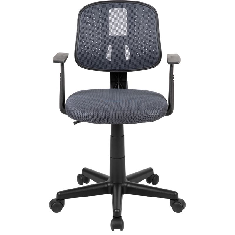 Pemberly Row Contemporary Pivot Mesh Back Office Swivel Chair in Gray