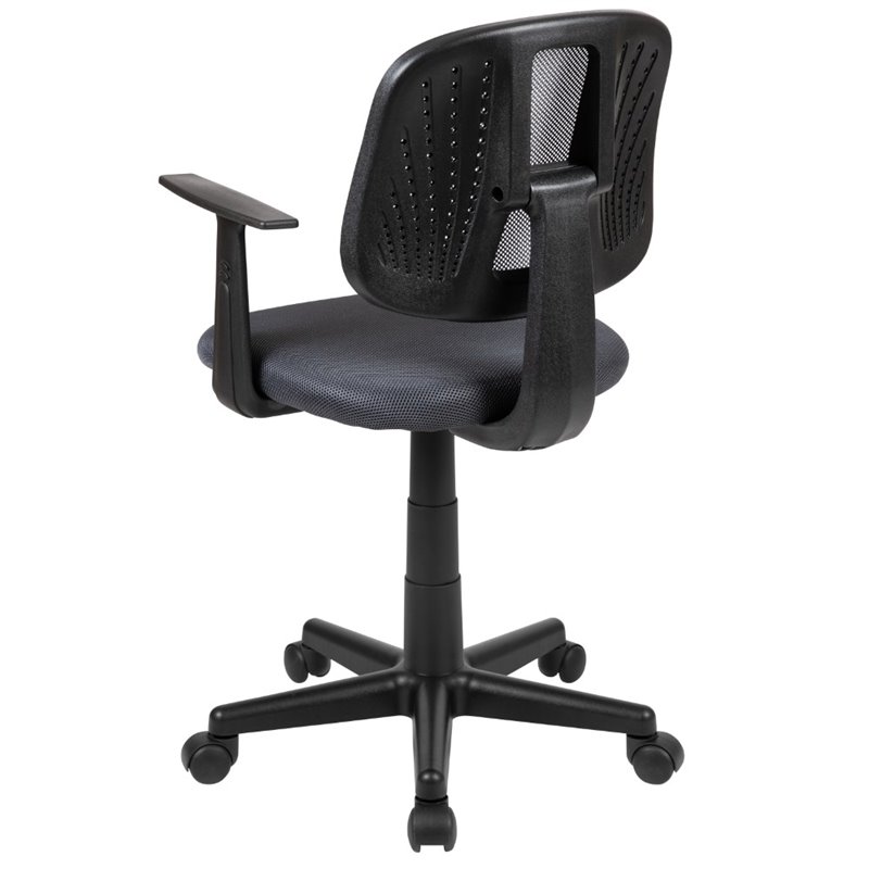 Pemberly Row Contemporary Pivot Mesh Back Office Swivel Chair in Gray
