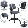 Pemberly Row Contemporary Pivot Mesh Back Office Swivel Chair in Gray