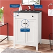 Pemberly Row Modern Wood/Ceramic Bathroom Vanity in White/Black