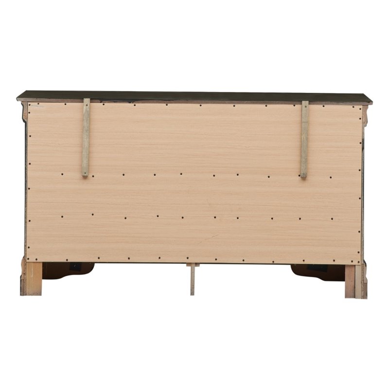 Pemberly Row Engineered Wood Traditional 6 Drawer Dresser in Gray