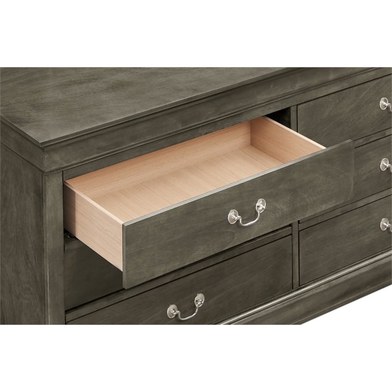 Pemberly Row Engineered Wood Traditional 6 Drawer Dresser in Gray