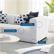 Pemberly Row Contemporary 2-Piece Upholstered Fabric Loveseat in Ivory
