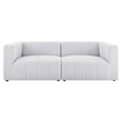 Pemberly Row Contemporary 2-Piece Upholstered Fabric Loveseat in Ivory