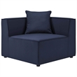 Pemberly Row Fabric Upholstered Outdoor Patio Loveseat in Navy