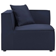 Pemberly Row Fabric Upholstered Outdoor Patio Loveseat in Navy