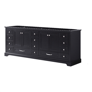 Pemberly Row Wooden Contemporary 84&quot Vanity Cabinet in Espresso