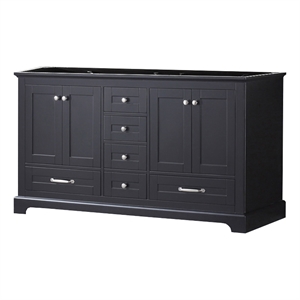 Pemberly Row Wooden Contemporary 60&quot Vanity Cabinet in Espresso