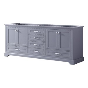 Pemberly Row Wooden Contemporary 80&quot Vanity Cabinet in Dark Gray