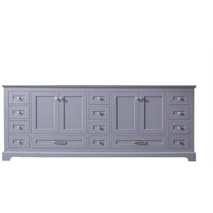 Pemberly Row Wooden Contemporary 84&quot Vanity Cabinet in Dark Gray