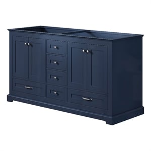 Pemberly Row Wooden Contemporary 60&quot Vanity Cabinet in Navy Blue