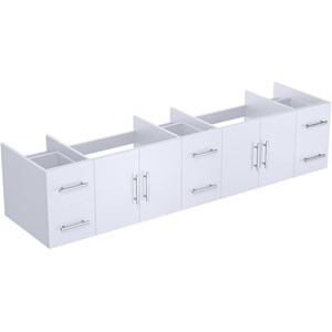 Pemberly Row Contemporary 84&quot Vanity Cabinet in Glossy White