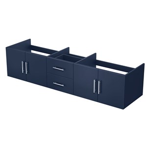 Pemberly Row Wooden Contemporary 80&quot Vanity Cabinet in Navy Blue