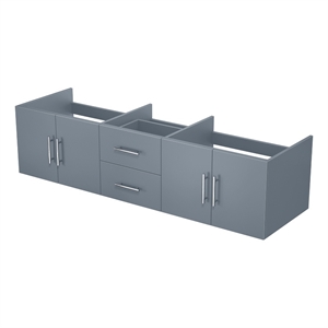 Pemberly Row Wooden Contemporary 72&quot Vanity Cabinet in Dark Gray