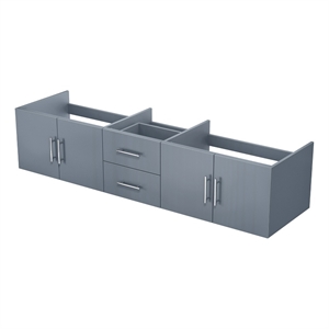 Pemberly Row Wooden Contemporary 80&quot Vanity Cabinet in Dark Gray