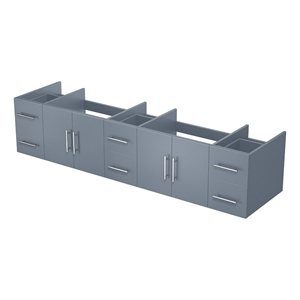 Pemberly Row Wooden Contemporary 84&quot Vanity Cabinet in Dark Gray