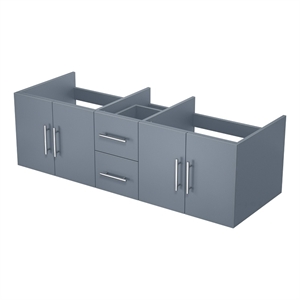 Pemberly Row Wooden Contemporary 60&quot Vanity Cabinet in Dark Gray