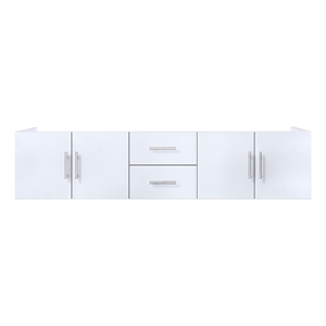 Pemberly Row Contemporary 80&quot Vanity Cabinet in Glossy White