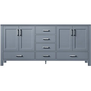Pemberly Row Wooden Contemporary 60&quot Vanity Cabinet in Dark Gray