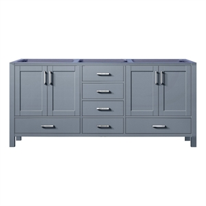Pemberly Row Wooden Contemporary 72&quot Vanity Cabinet in Dark Gray