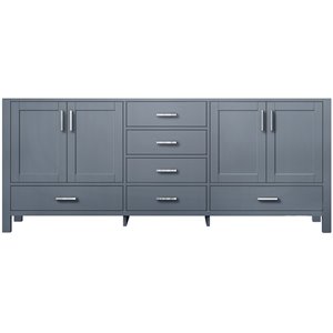Pemberly Row Wooden Contemporary 80&quot Vanity Cabinet in Dark Gray