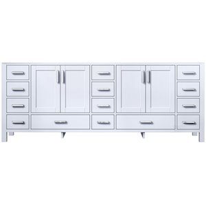 pemberly row wooden contemporary 84&quot vanity cabinet in white