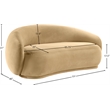 Pemberly Row Modern / Contemporary Camel Velvet Fabric Loveseat