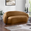 Pemberly Row Modern / Contemporary Saddle Velvet Fabric Loveseat
