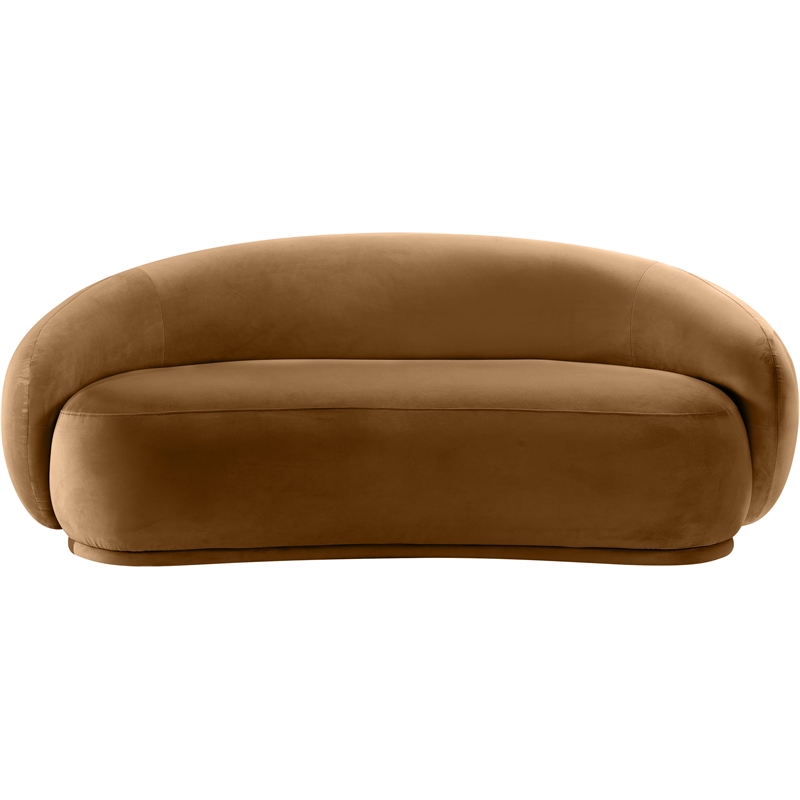 Pemberly Row Modern / Contemporary Saddle Velvet Fabric Loveseat
