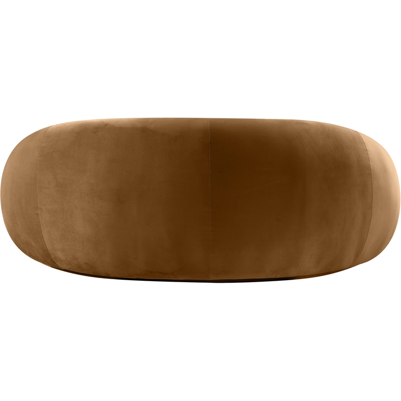 Pemberly Row Modern / Contemporary Saddle Velvet Fabric Loveseat