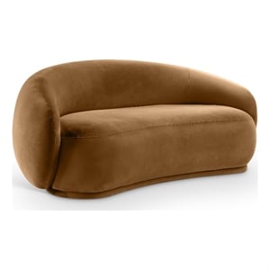 Pemberly Row Modern / Contemporary Saddle Velvet Fabric Loveseat