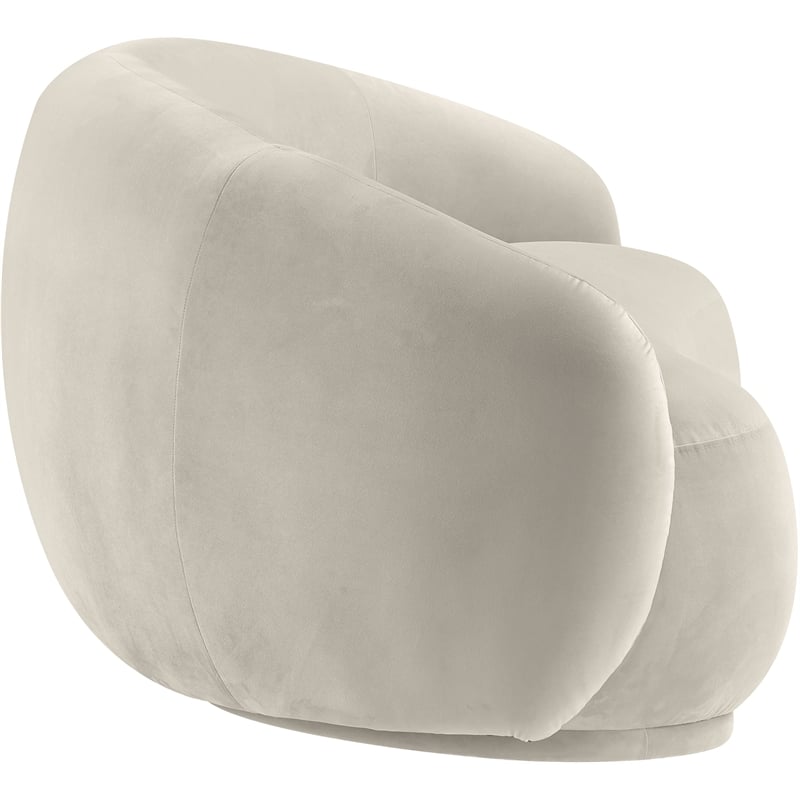 Pemberly Row Modern / Contemporary Cream Velvet Fabric Loveseat