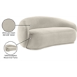 Pemberly Row Modern / Contemporary Cream Velvet Fabric Loveseat
