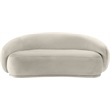 Pemberly Row Modern / Contemporary Cream Velvet Fabric Loveseat