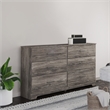 Pemberly Row Wooden 6-Drawer Farmhouse Bedroom Dresser in Gray