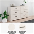 Pemberly Row Wooden 6-Drawer Coastal Bedroom Dresser in White