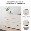 Pemberly Row Wooden 6-Drawer Coastal Bedroom Dresser in White