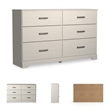 Pemberly Row Wooden 6-Drawer Coastal Bedroom Dresser in White