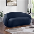 Pemberly Row Modern / Contemporary Navy Velvet Fabric Loveseat