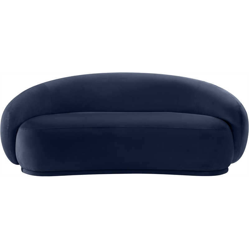 Pemberly Row Modern / Contemporary Navy Velvet Fabric Loveseat